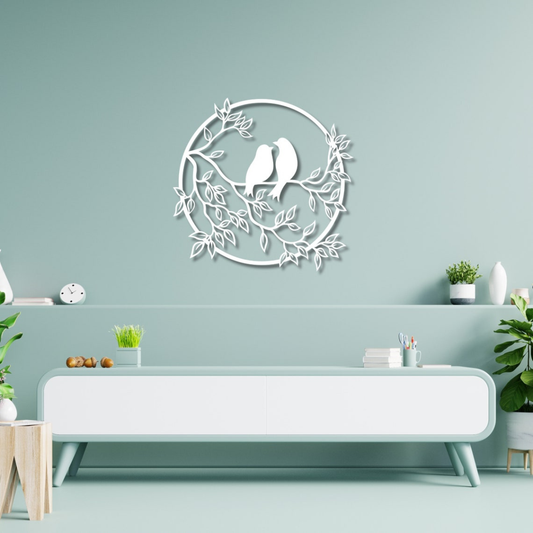 Arcdew Sparrow Wall Decor | Bird on Tree Branch Acrylic Wall Art for Home & Office – UAE Silver