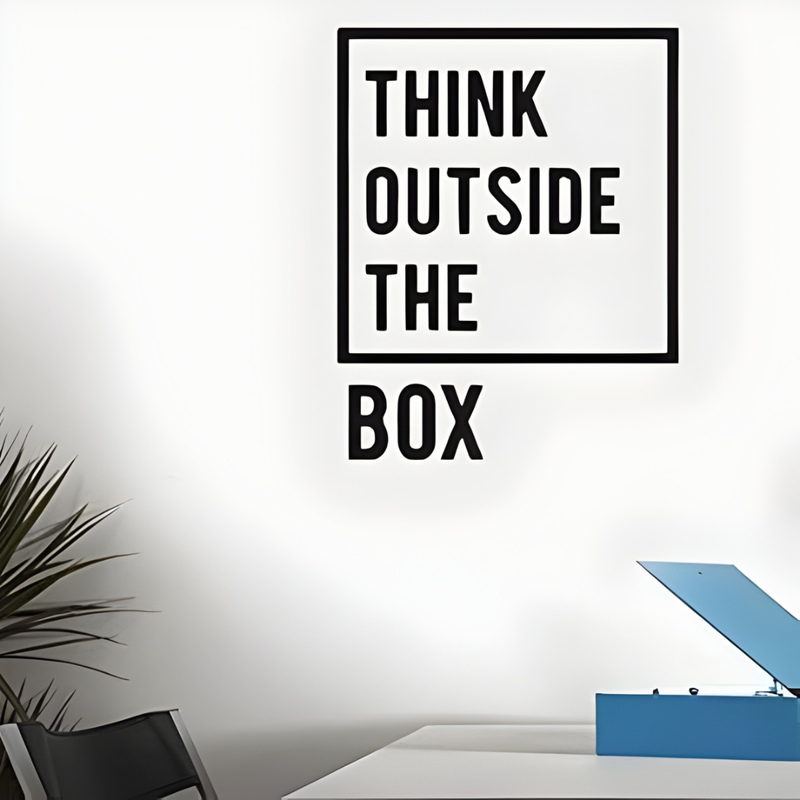 Arcdew Think Outside The Box Acrylic Wall Art | Motivational 3D Office Décor.