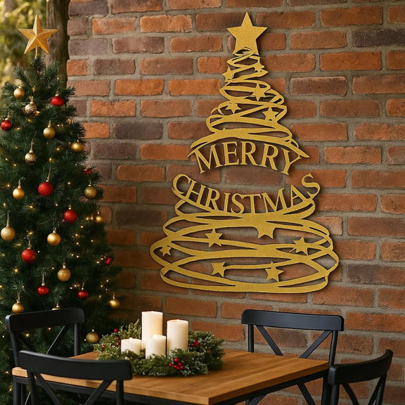 "Merry Christmas" Wall Art Gold