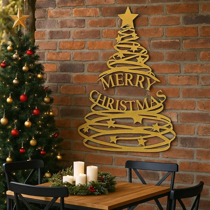 Arcdew - Abstract Acrylic Ribbon Christmas Tree "Merry Christmas" Wall Art | Acrylic - Translation missing: en.products.product.alternate_image