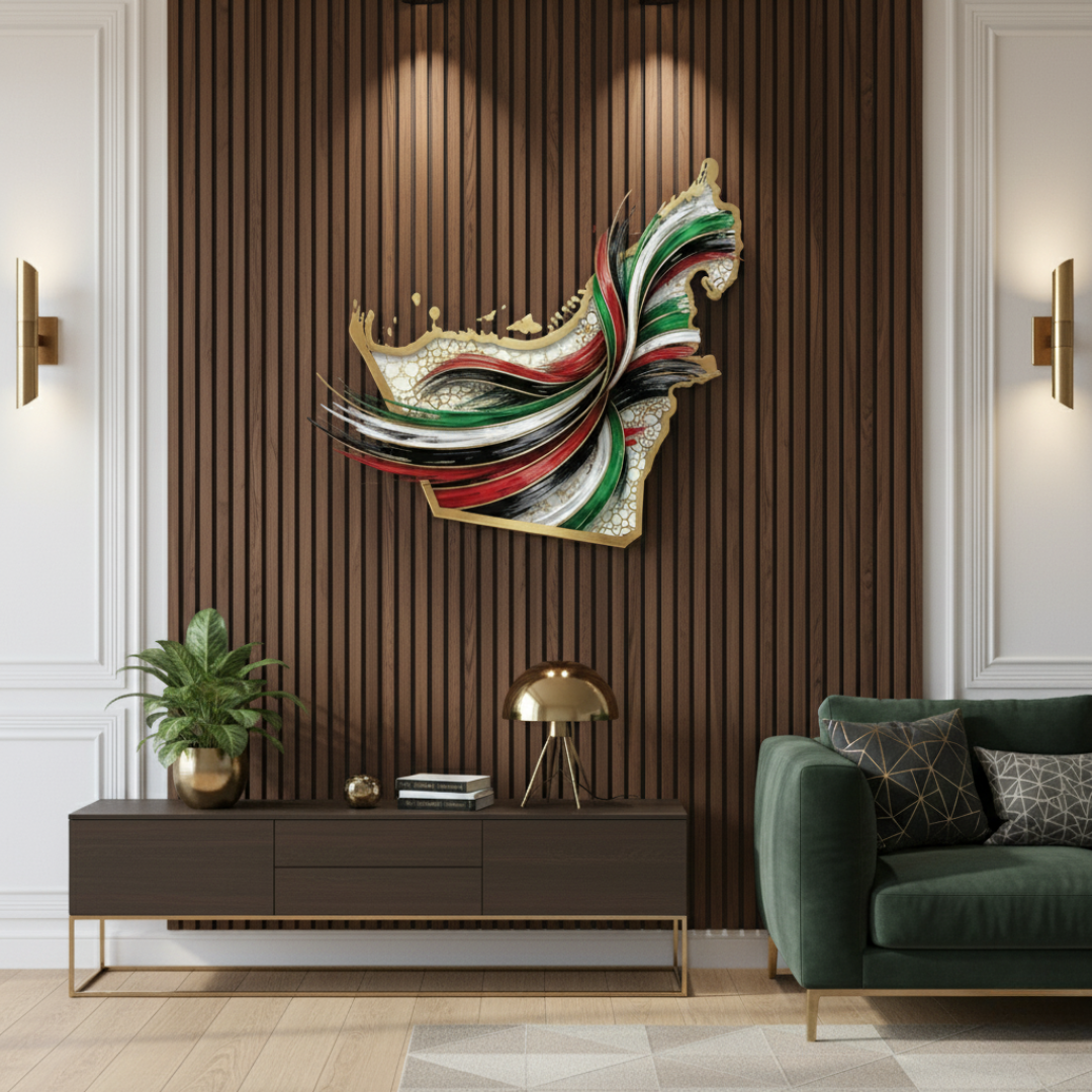 Arcdew's Abstract UAE Map Flag Acrylic Wall Art..