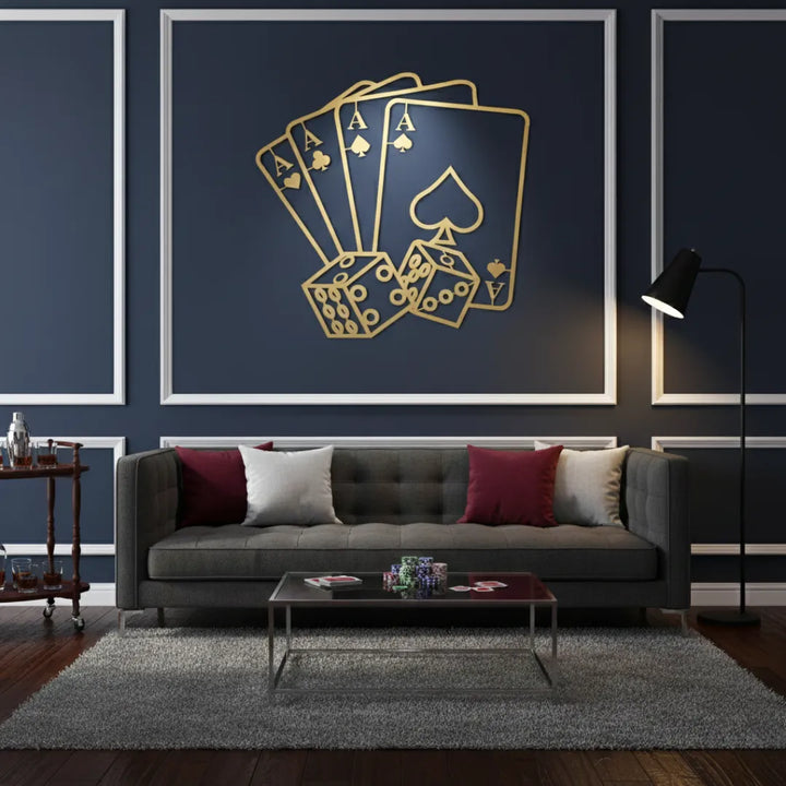 Arcdew - Acrylic Aces & Dice Game Room Wall Art - Lucky Hand Silhouette | Acrylic - Translation missing: en.products.product.alternate_image