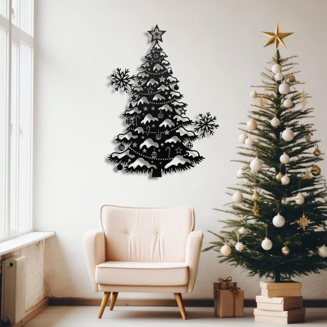 Christmas Tree Silhouette Wall Art Black 1