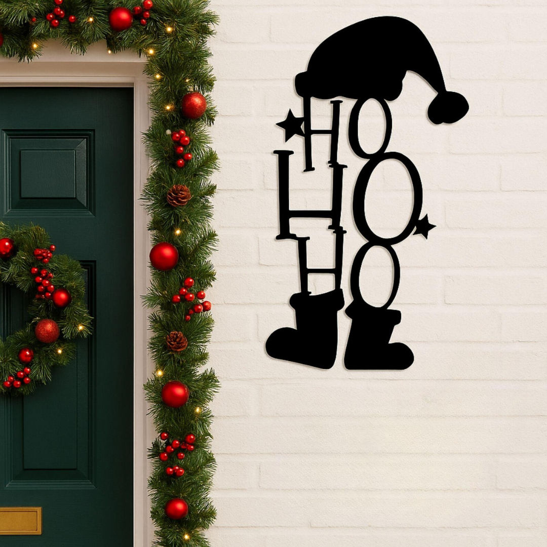 Arcdew's Acrylic "HO HO HO" Santa Silhouette Wall Art