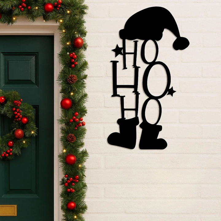 Arcdew - Acrylic "HO HO HO" Santa Silhouette Wall Art | Acrylic