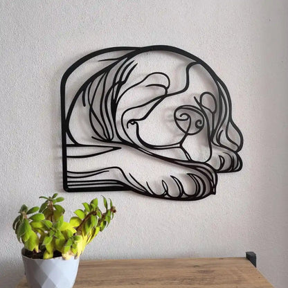 Acrylic Sleeping Puppy Dog Black 1