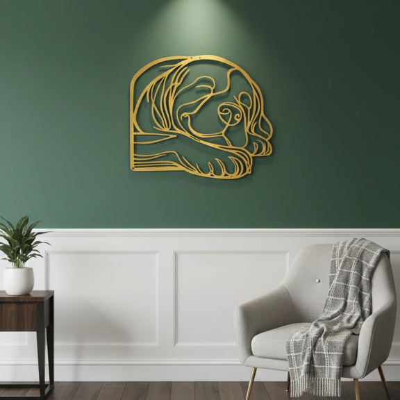 Acrylic Sleeping Puppy Dog Gold