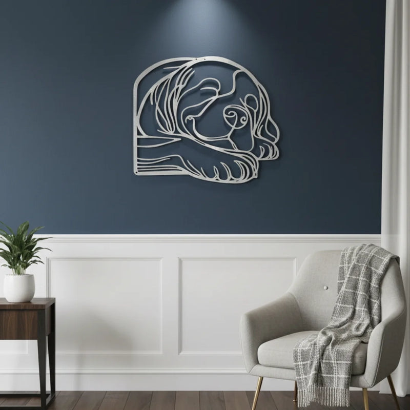 Acrylic Sleeping Puppy Dog Silver
