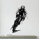 Dynamic Acrylic Road Cyclist Wall Art Blaclk