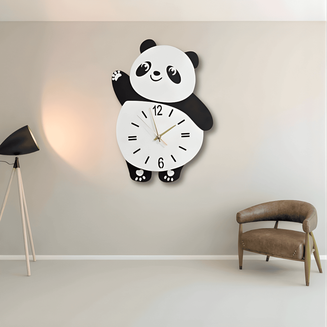 Arcdew's Elegant Acrylic Panda Wall Clock | Modern 3D Art Design...