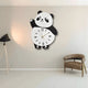 Acrylic Panda Wall Clock Black and white