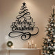 Merry Christmas"Tree Wall Art BSilhouette Black 1