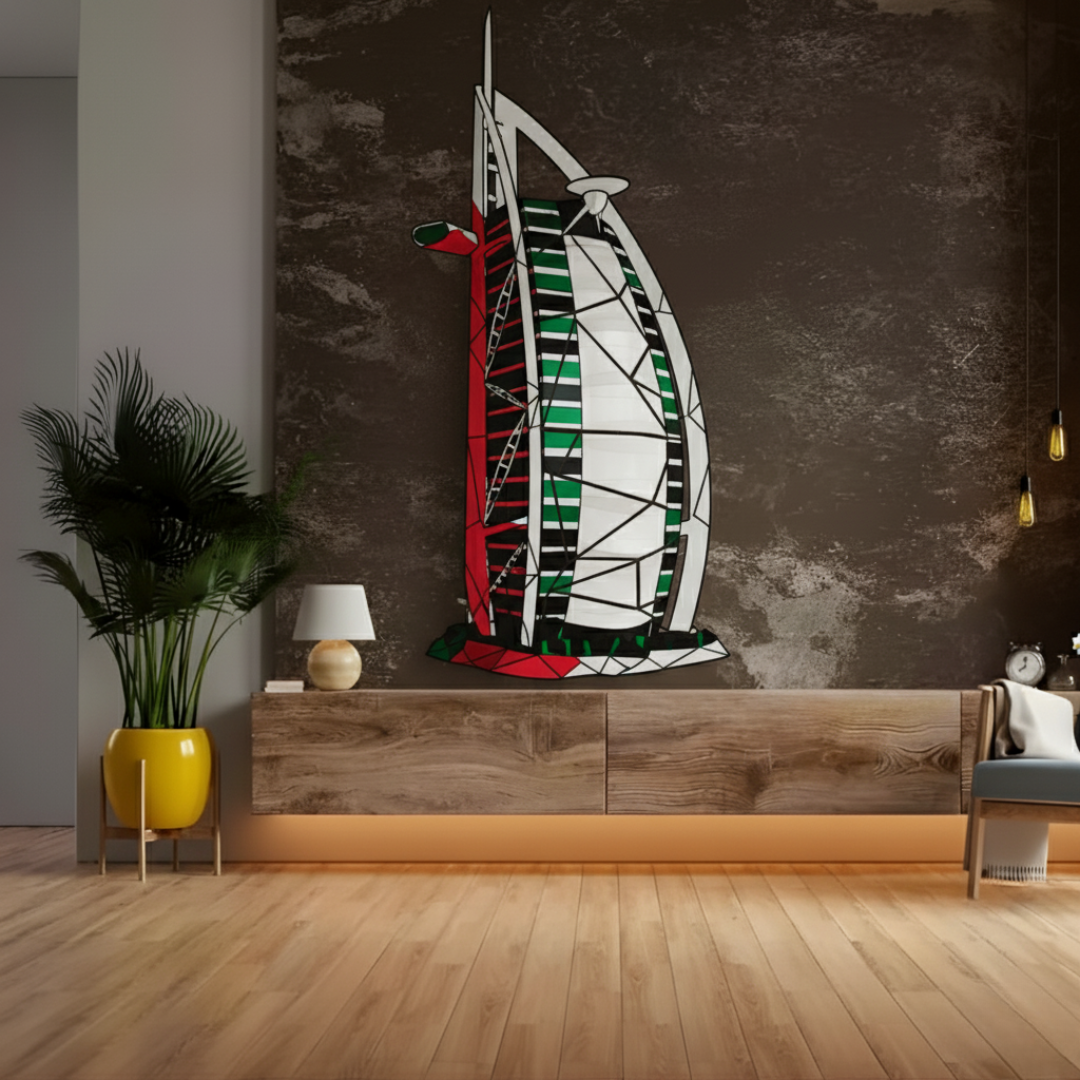 Arcdew's Geometric Burj Al Arab Flag Acrylic Wall Art....