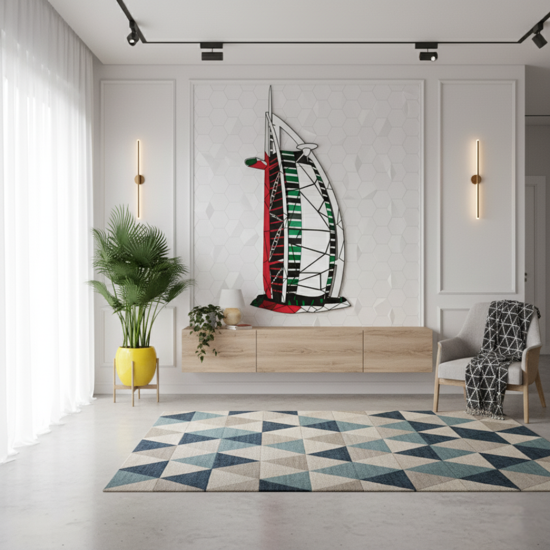 Arcdew's Geometric Burj Al Arab Flag Acrylic Wall Art