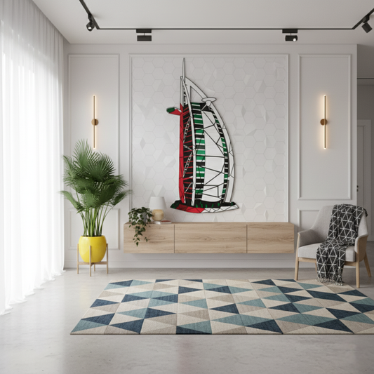 Arcdew's Geometric Burj Al Arab Flag Acrylic Wall Art