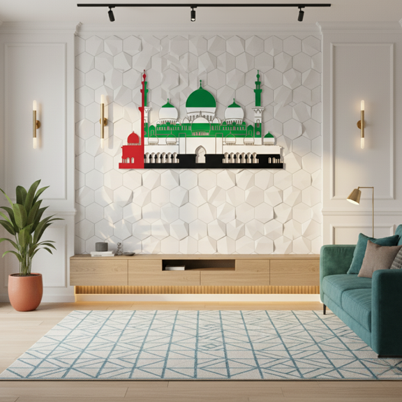 Arcdew's Grand UAE Mosque Silhouette Acrylic Wall Art..