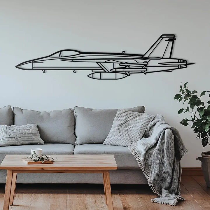 Arcdew - Hornet Fighter Jet Line Art Wall Decor – Acrylic Aviation Silhouette | Acrylic