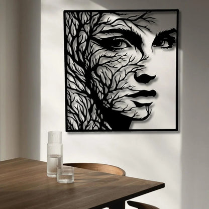 Woman Face & Tree Branch Black 1