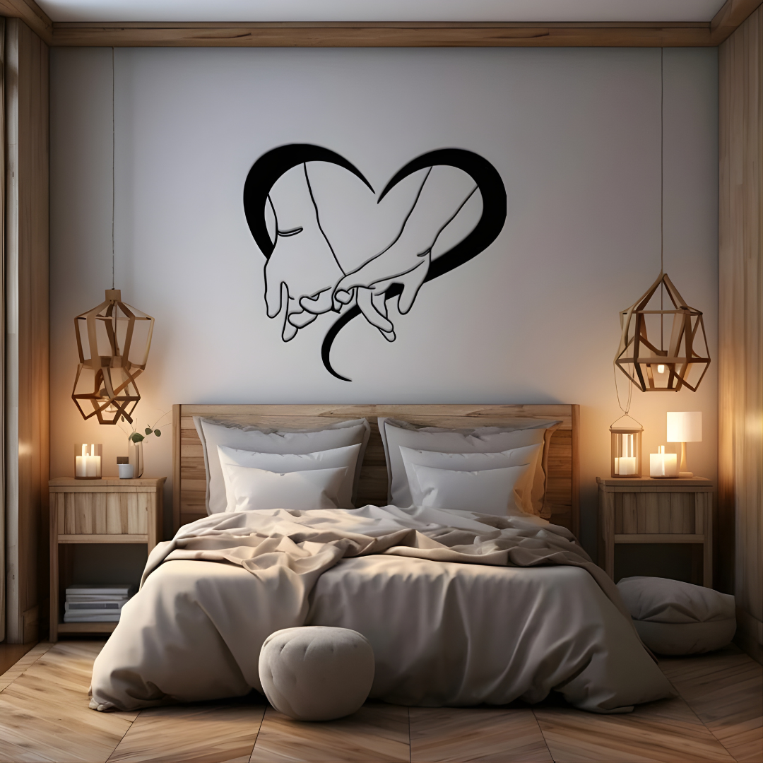 Arcdew's Intertwined Hands Heart Acrylic Wall Art | Romantic Love Symbol Decor..