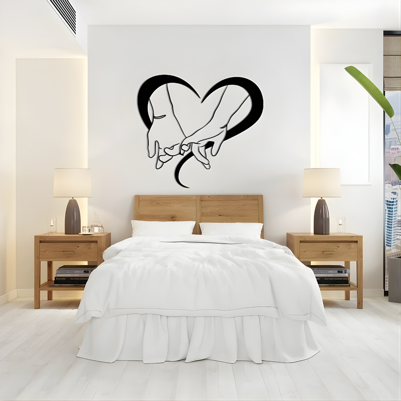 Arcdew's Intertwined Hands Heart Acrylic Wall Art | Romantic Love Symbol Decor.