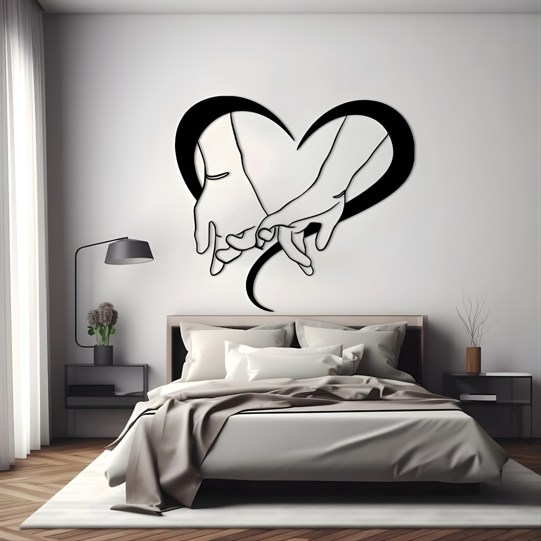 Arcdew's Intertwined Hands Heart Acrylic Wall Art | Romantic Love Symbol Decor