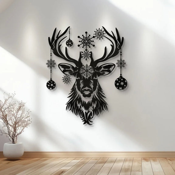 Acrylic Deer Head Wall Art Black 1