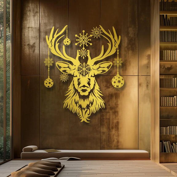 Acrylic Deer Head Wall Art Gold