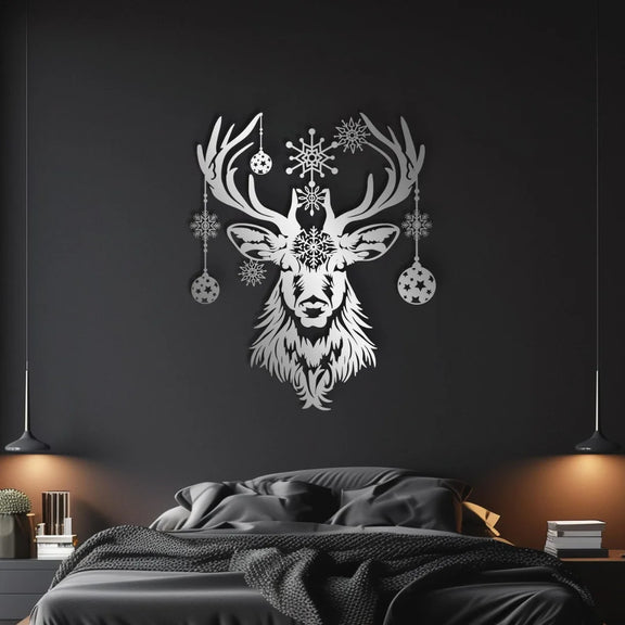 Acrylic Deer Head Wall Art silver