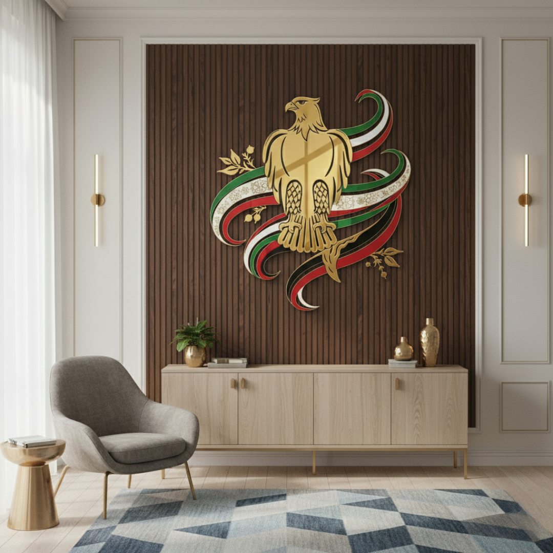  Arcdew's Majestic UAE Falcon & Flag Acrylic Wall Art...