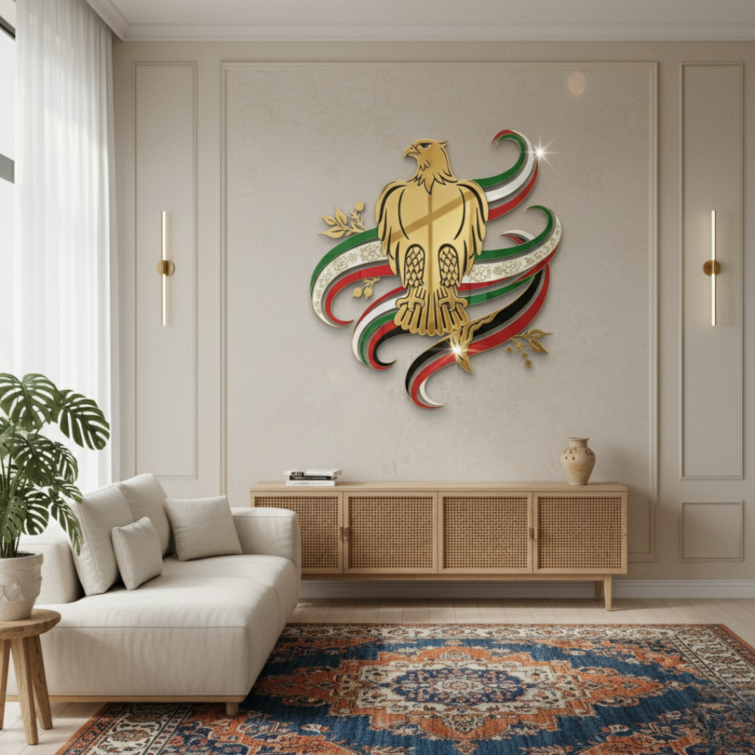  Arcdew's Majestic UAE Falcon & Flag Acrylic Wall Art..