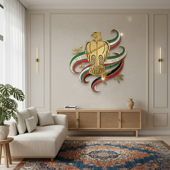  Arcdew's Majestic UAE Falcon & Flag Acrylic Wall Art..