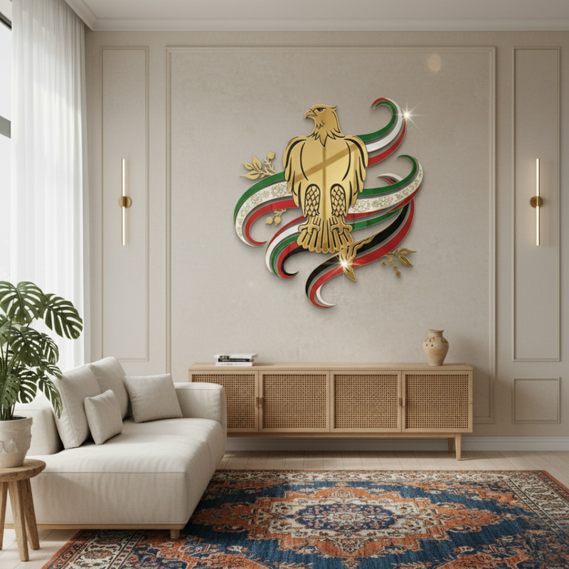  Arcdew's Majestic UAE Falcon & Flag Acrylic Wall Art..