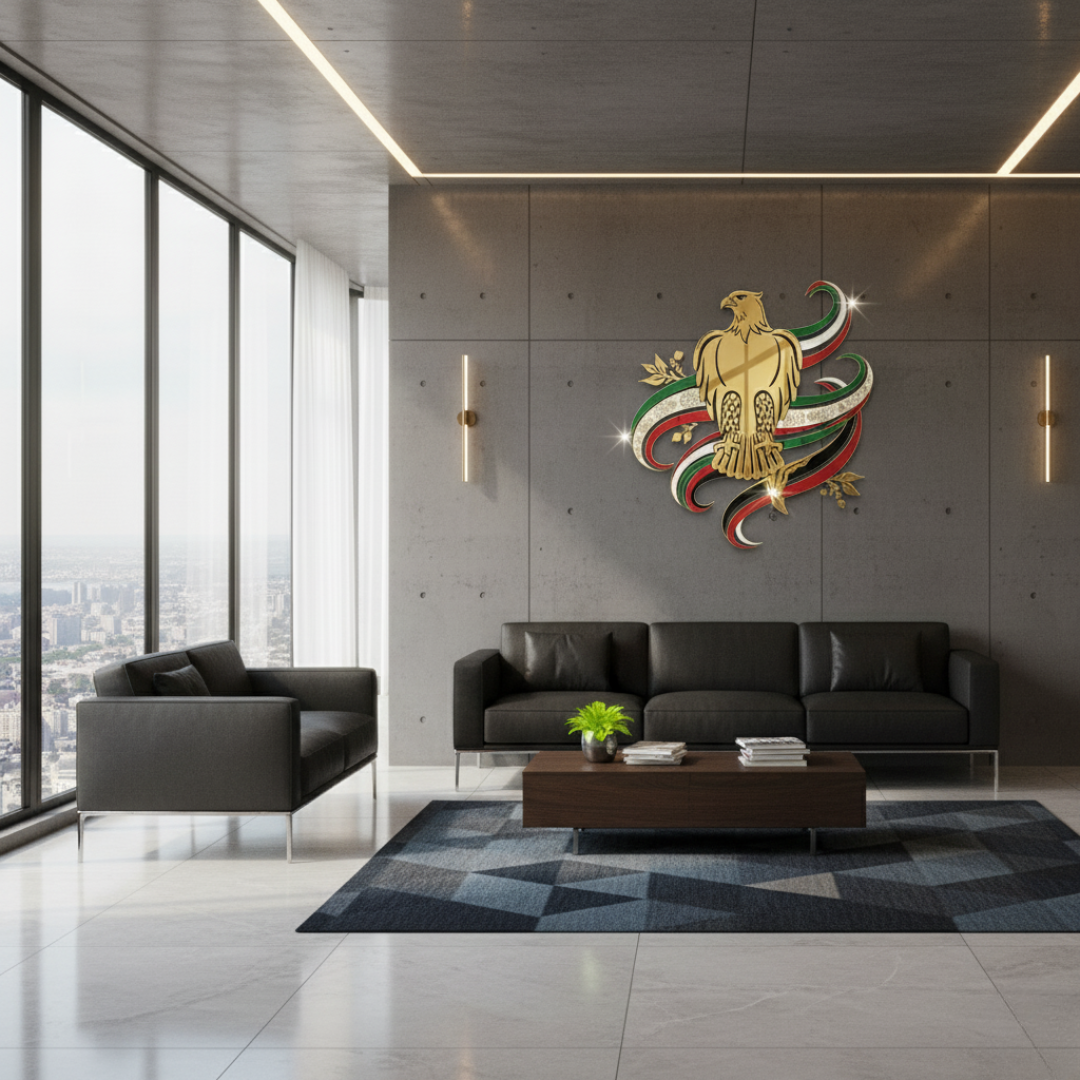  Arcdew's Majestic UAE Falcon & Flag Acrylic Wall Art.