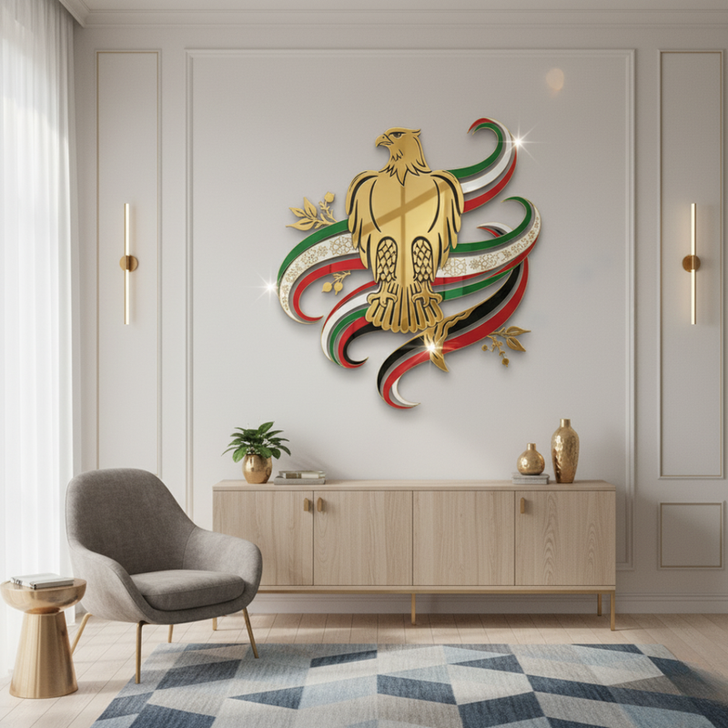  Arcdew's Majestic UAE Falcon & Flag Acrylic Wall Art