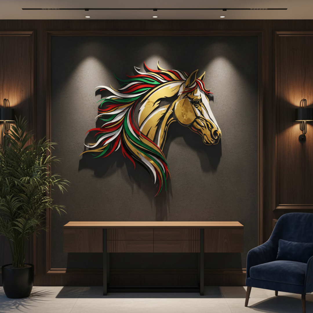 Arcdew's Majestic UAE National Day Horse Head Acrylic Wall Art...