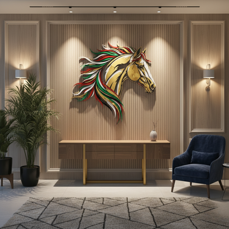 Arcdew's Majestic UAE National Day Horse Head Acrylic Wall Art..