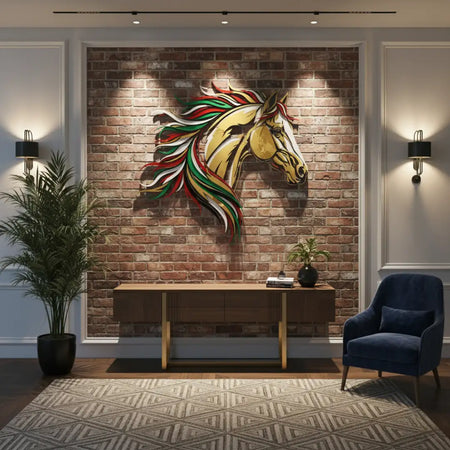 Majestic Horse Head Acrylic Wall Art - Office Decor