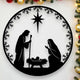 Acrylic Round Nativity Scene Wall Art Black