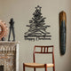 Acrylic Tree "Happy Christmas" Wall Art Black