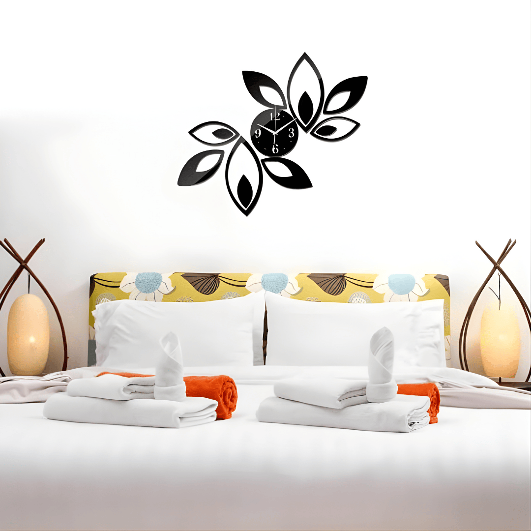 Arcdew's Modern Abstract Acrylic Wall Clock | Decorative 3D Floral Design....