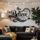 "Believe" Christmas Decor Black