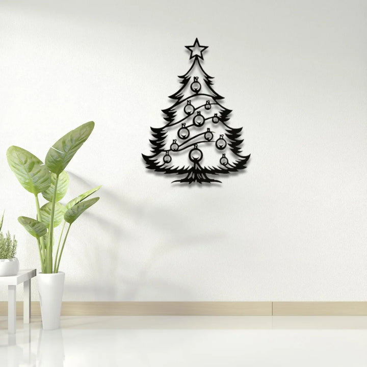 Arcdew - Acrylic Ornamented Christmas Tree Wall Art Silhouette | Acrylic