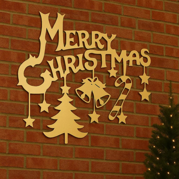 "Merry Christmas" Wall Art Gold