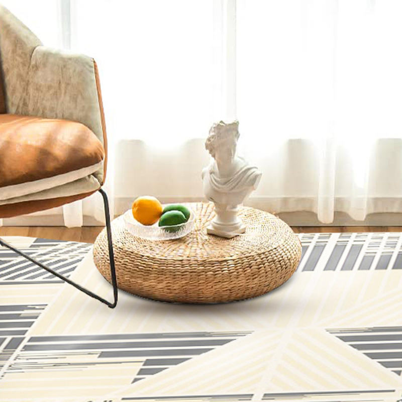 Art World Grey Modern Rug – Abstract Geometric Cream & Charcoal Area Rug..