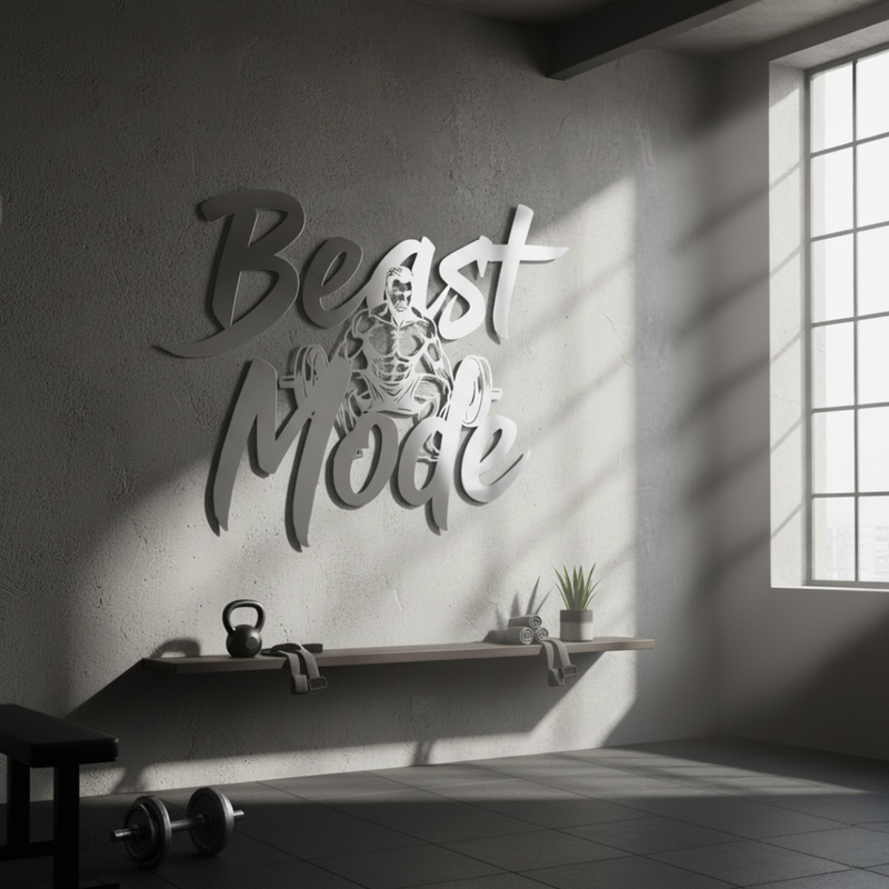 "Beast Mode" Acrylic Wall Art - Bodybuilding & Gym Decor | Arcdew