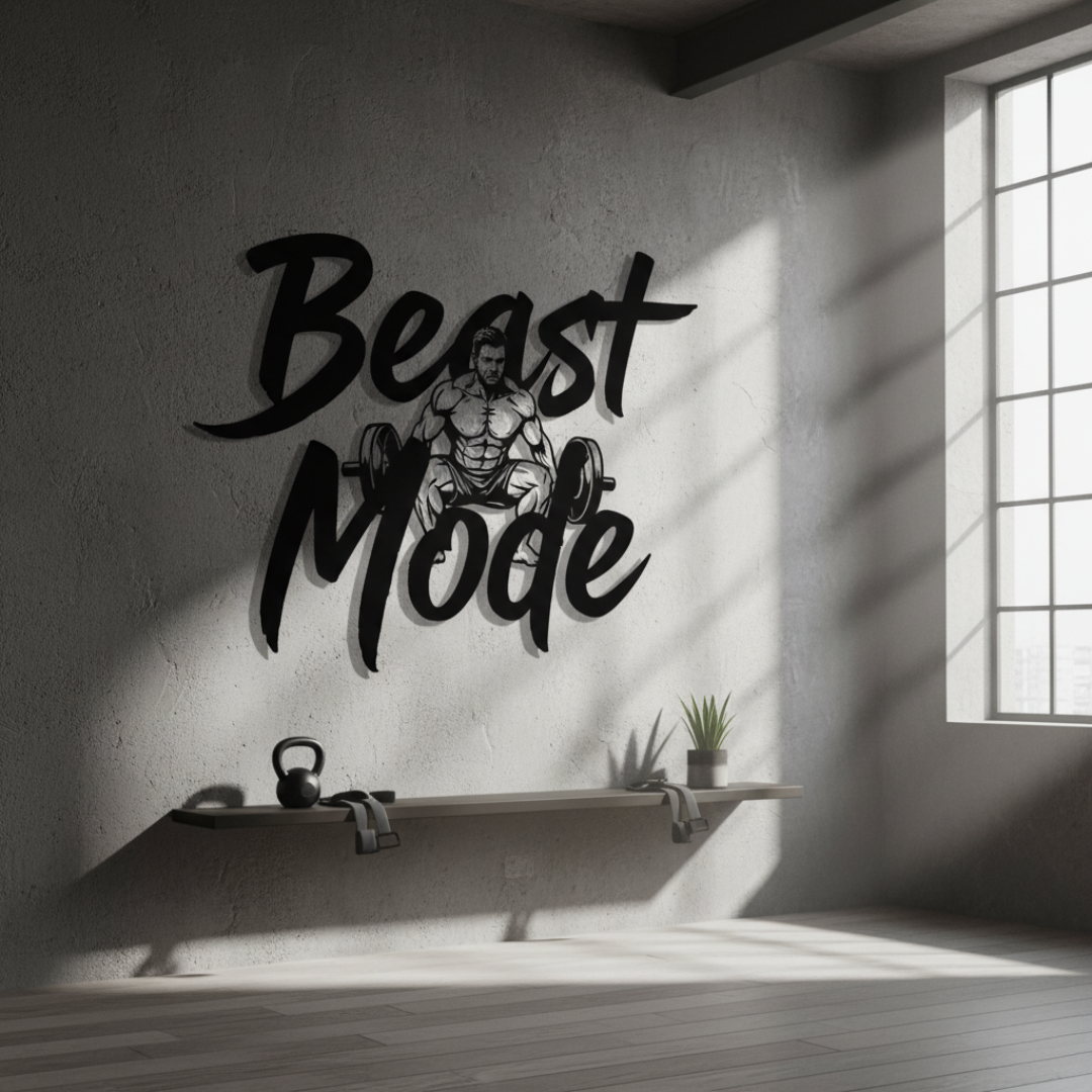 "Beast Mode" Acrylic Wall Art - Bodybuilding & Gym Decor | Arcdew