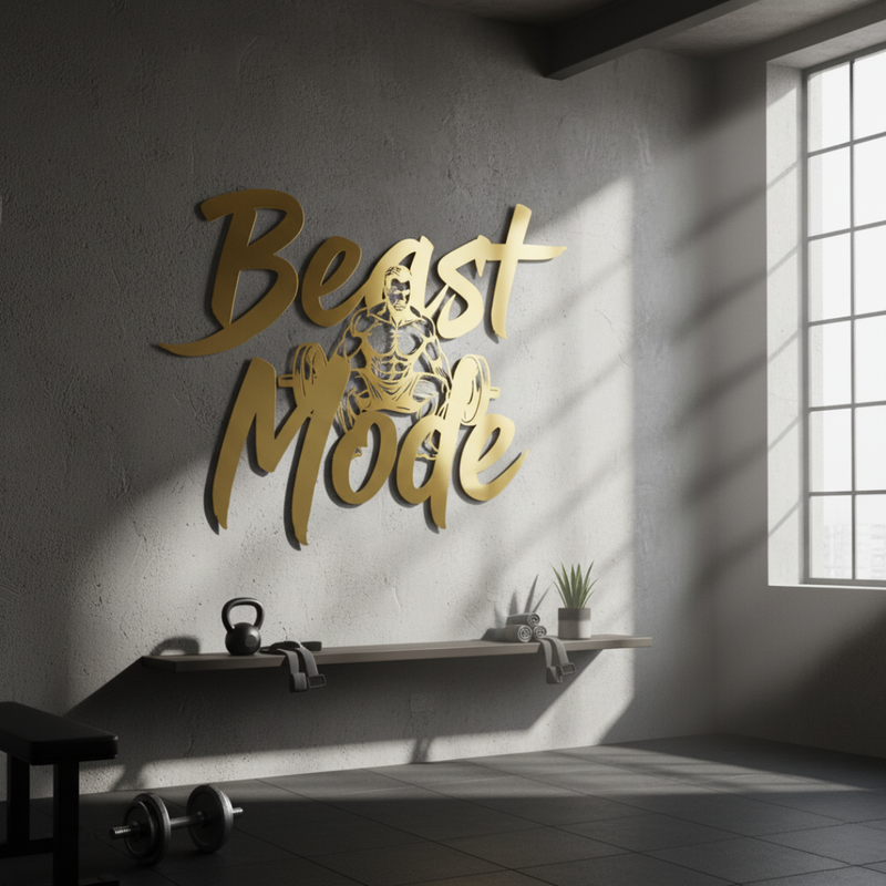 "Beast Mode" Acrylic Wall Art - Bodybuilding & Gym Decor | Arcdew