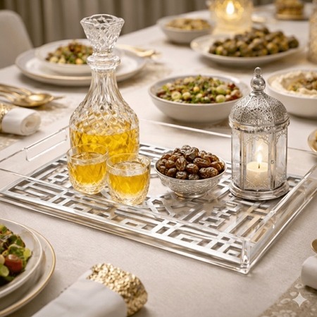Premium Acrylic Serving Tray | Luxury Ramadan Decor