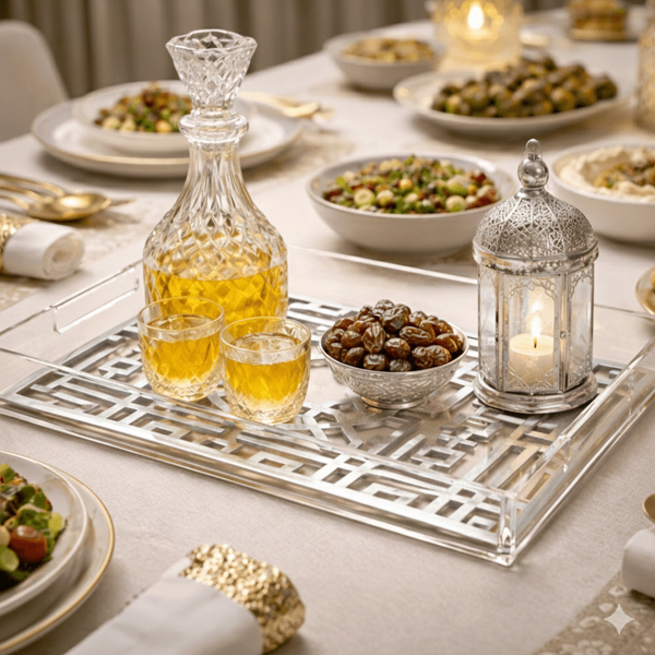 Premium Acrylic Serving Tray | Luxury Ramadan Decor