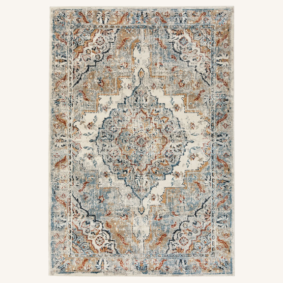 Distressed Persian-Style Rug - Multicolour